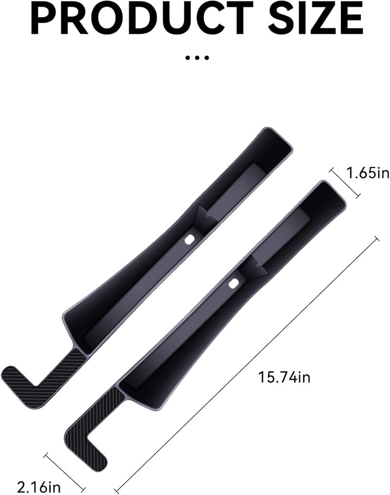 Tioollev 2PCS Car Seat Gap Filler, Automotive Seat Organizer Fill The Gap Between Seat and Console, Universal Car Storage Box Inserts Fill The Gap Between Seat &Console for Coins Wallets Keys (Black) - Image 2